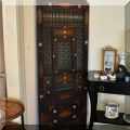 D10. Elaborately carved screen panel with mother-of-pearl inlay. 76”h 
